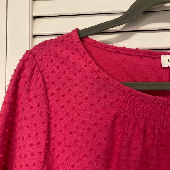 J. Crew Hot Pink Clip Dot Blouse Size Extra Large - Picture 2 of 10